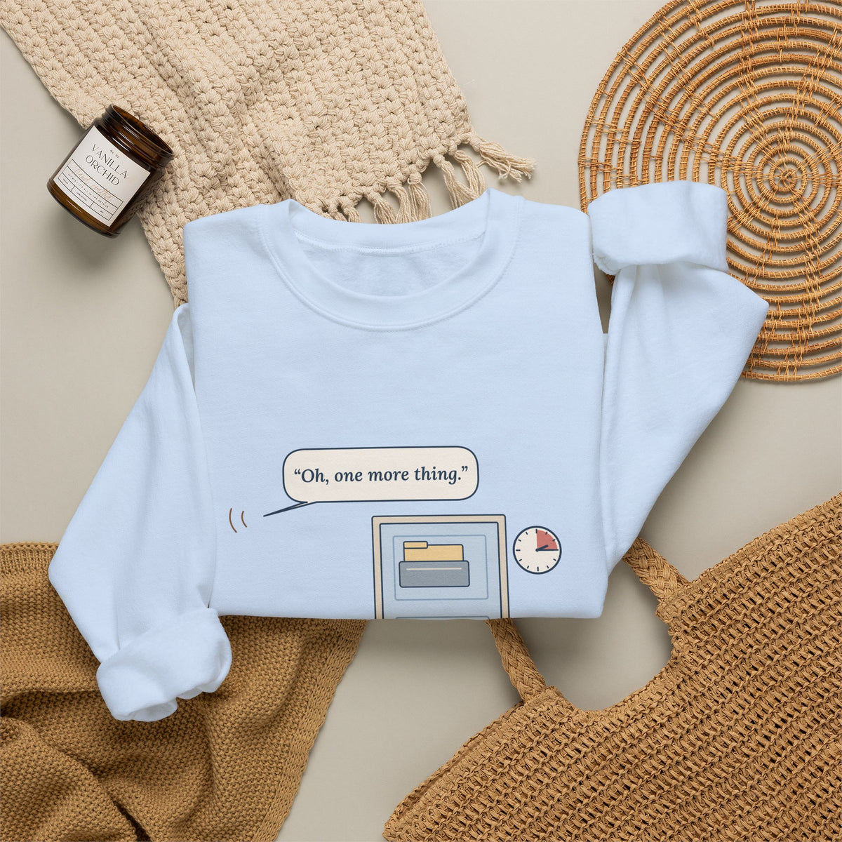Nurse Practitioner Crewneck Sweatshirt - Hand on the Doorknob. Oh, One More Thing.