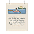 Shakespeare Quote Poster, Our Doubts Are Traitors, Literary Dawn Rowboat Wall Art