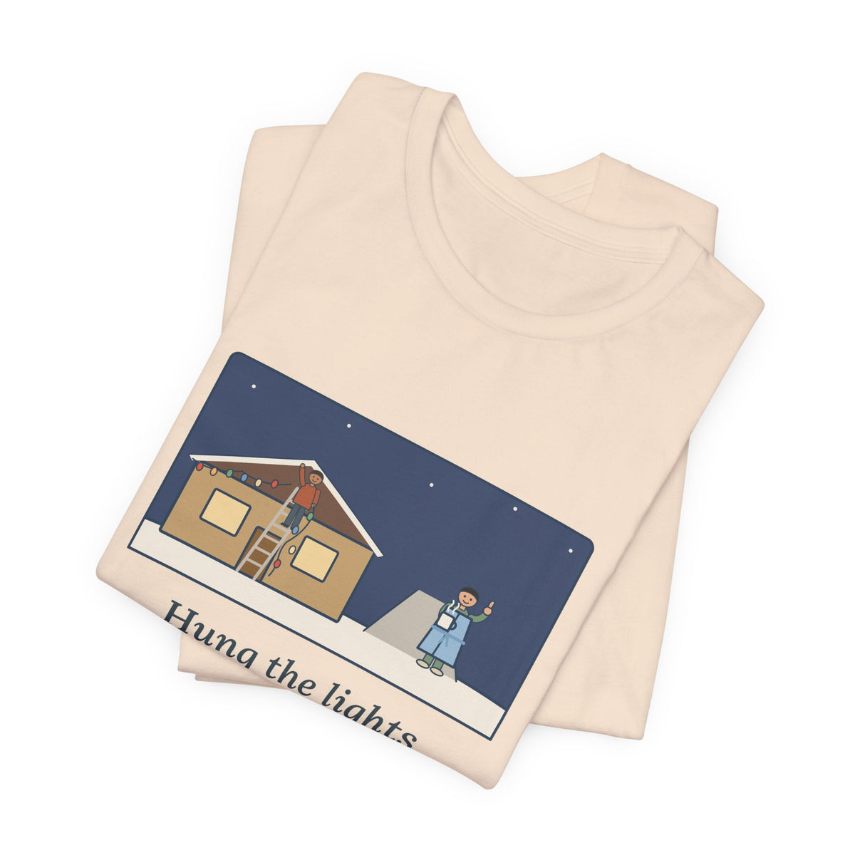Funny Christmas Lights T-Shirt, Hung Them on the House, The Neighbor Supervised from His Driveway with Coffee, Neighbor Supervisor Tee