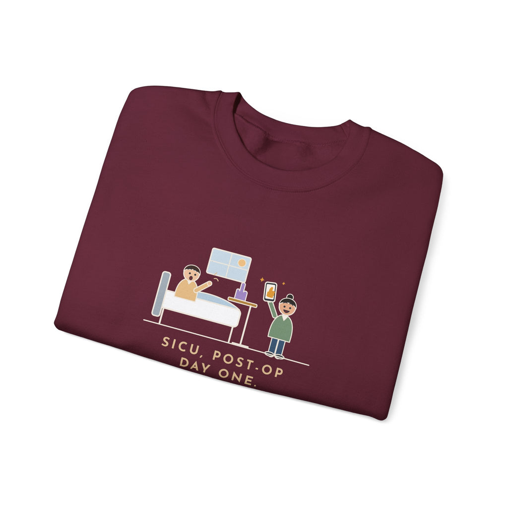 SICU Nurse Sweatshirt, First Question When He Woke Up, Did My Team Win, Funny Big Game Update Crewneck