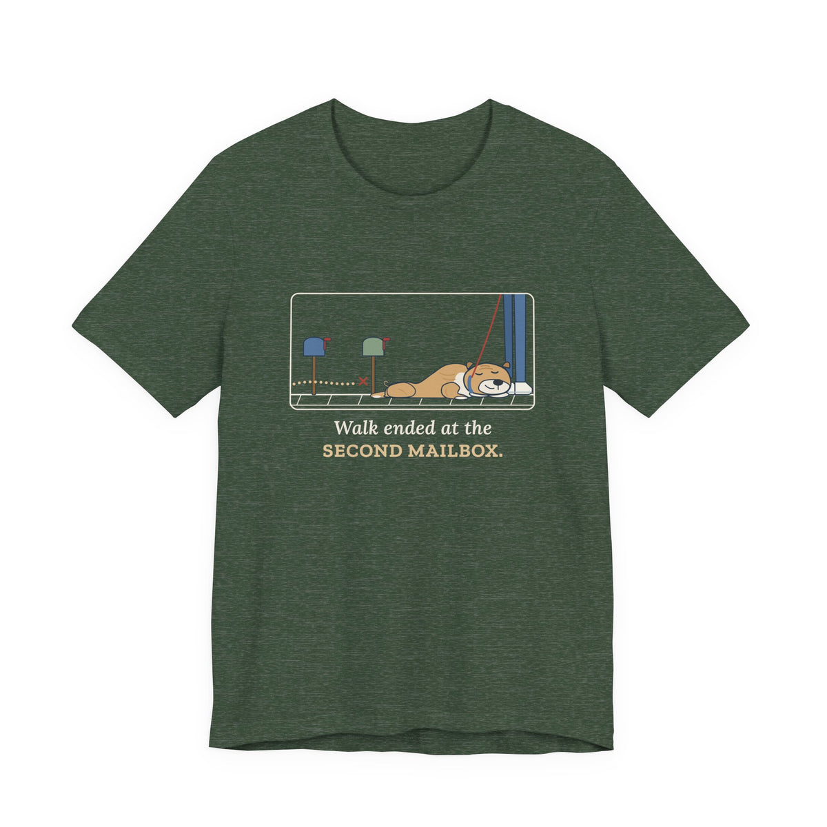 Bulldog-Type Dog Owner T-Shirt - Walk Ended at the Second Mailbox. Funny Bulldog Tee