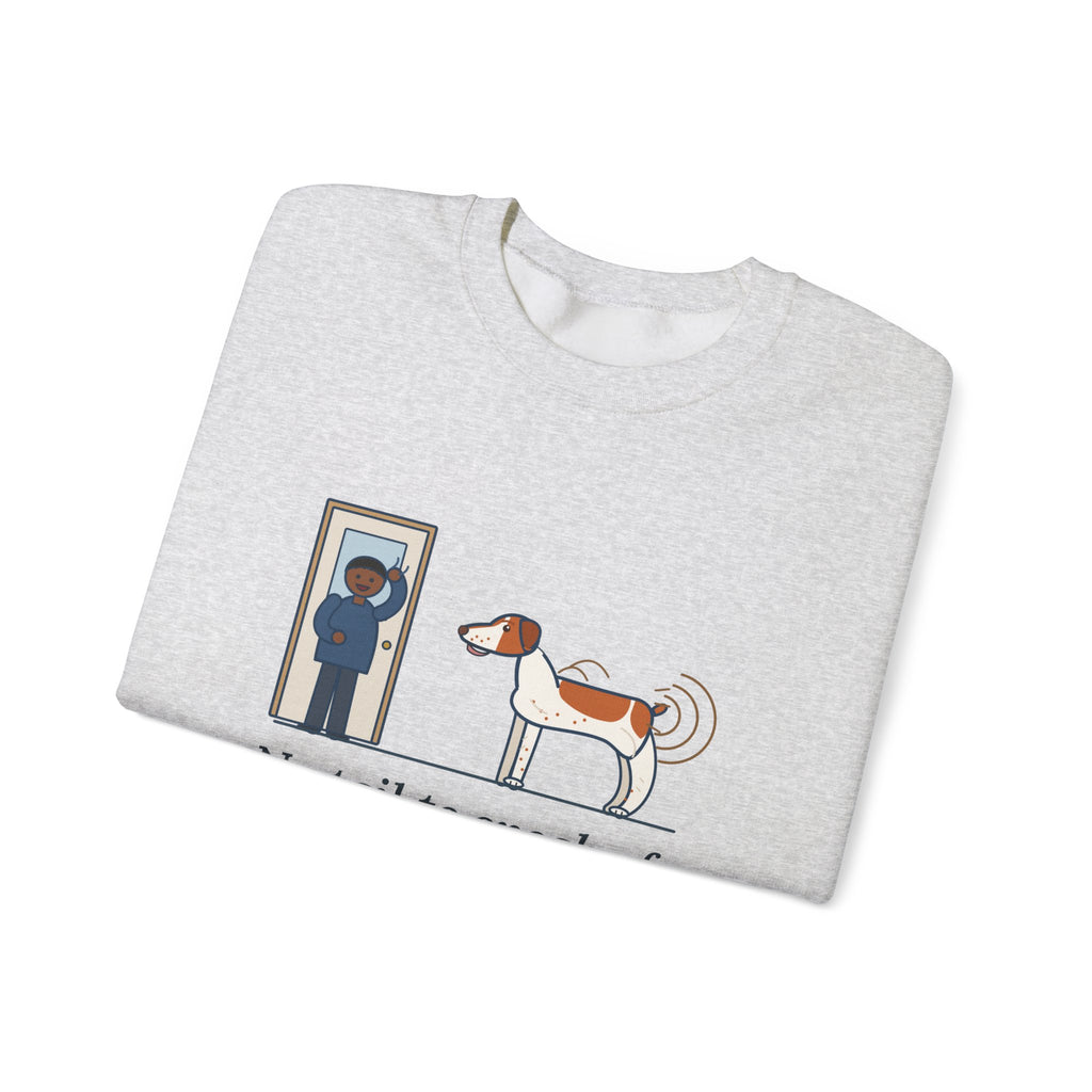 Brittany Dog Crewneck Sweatshirt - No Tail to Speak Of, Wags From the Shoulders Back