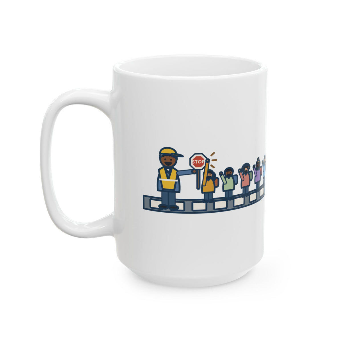 The Kindergartners High-Five My Stop Sign on the Way By 15oz Mug, Large Funny Crossing Guard Coffee Mug