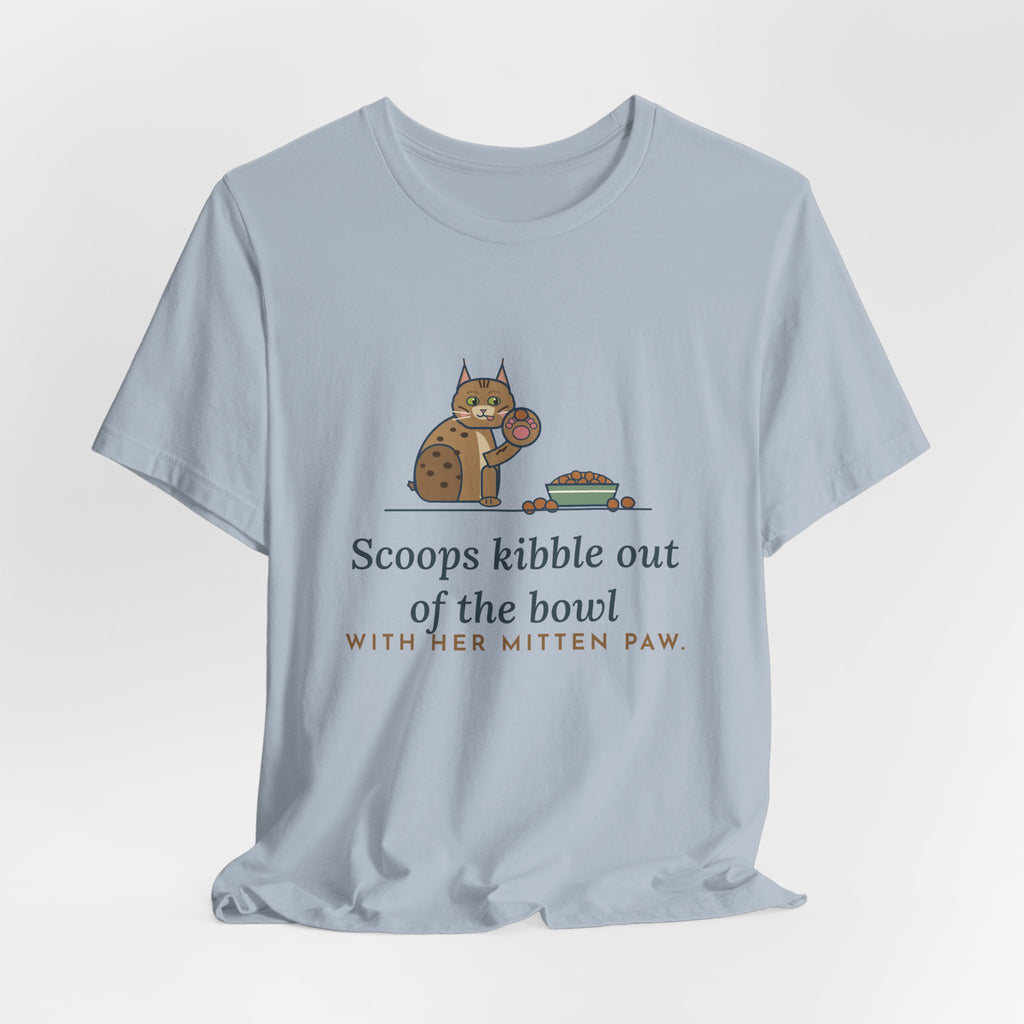 Pixiebob Cat T-Shirt - Scoops Kibble Out of the Bowl With Her Mitten Paw