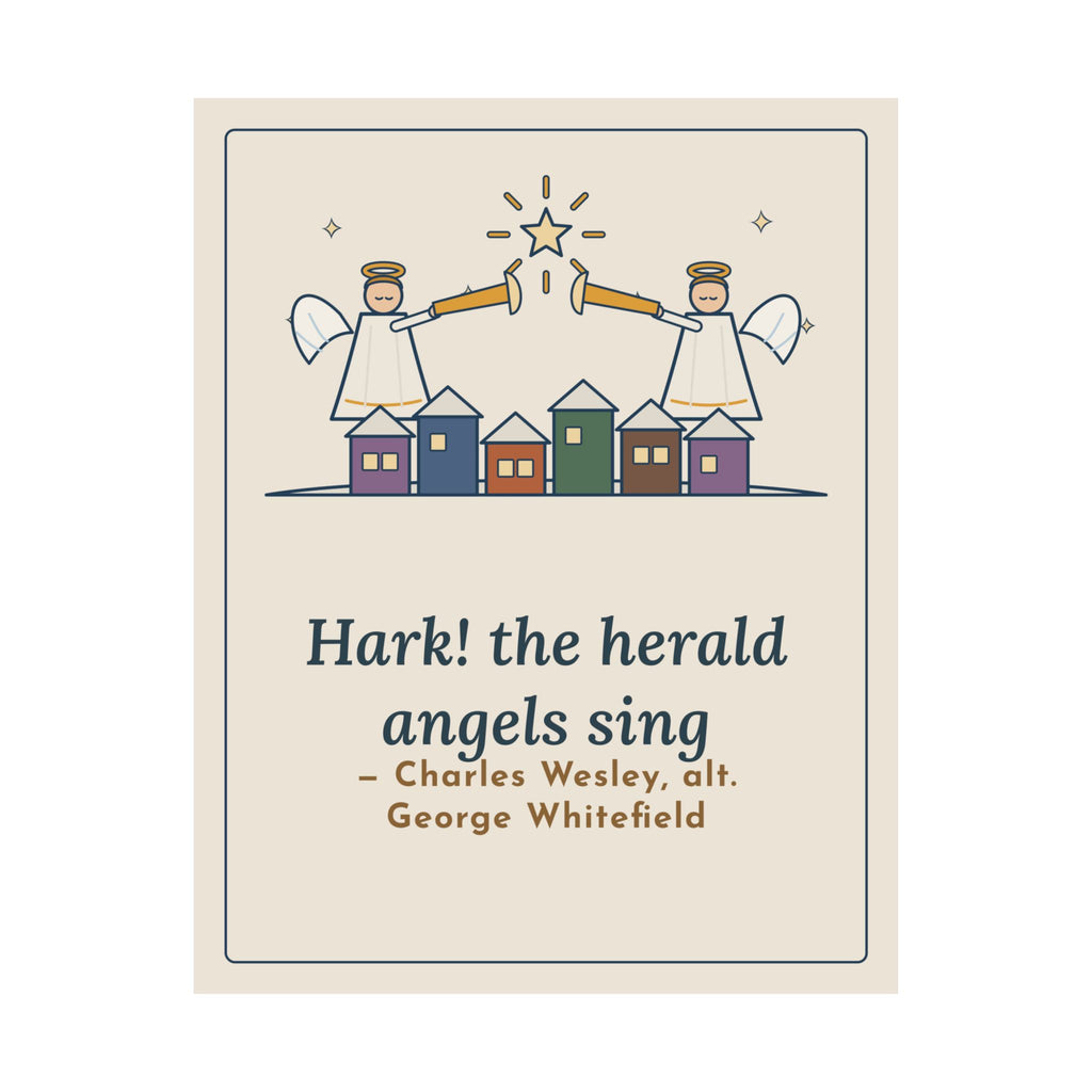 Charles Wesley Quote Poster, Hark the Herald Angels Sing, Christmas Herald Angels Wall Art