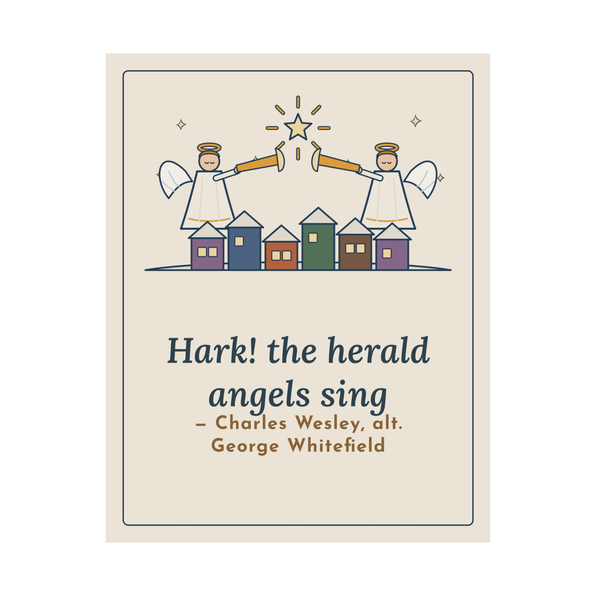Charles Wesley Quote Poster, Hark the Herald Angels Sing, Christmas Herald Angels Wall Art