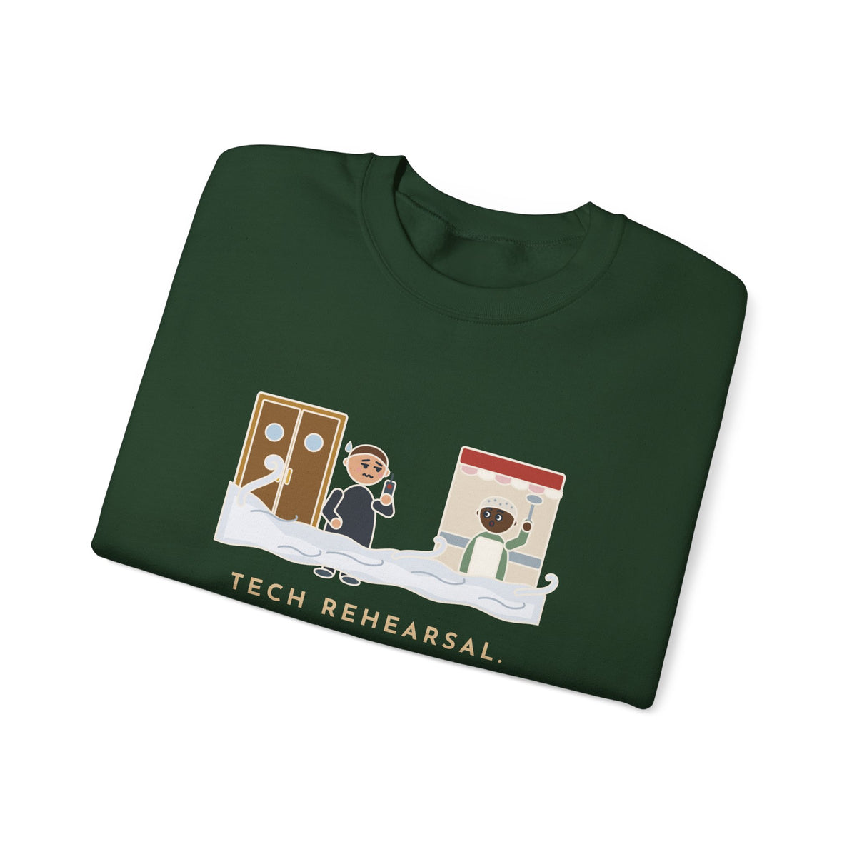 Stagecraft Teacher Crewneck Sweatshirt - Tech Rehearsal, the Fog Machine Reached the Cafeteria