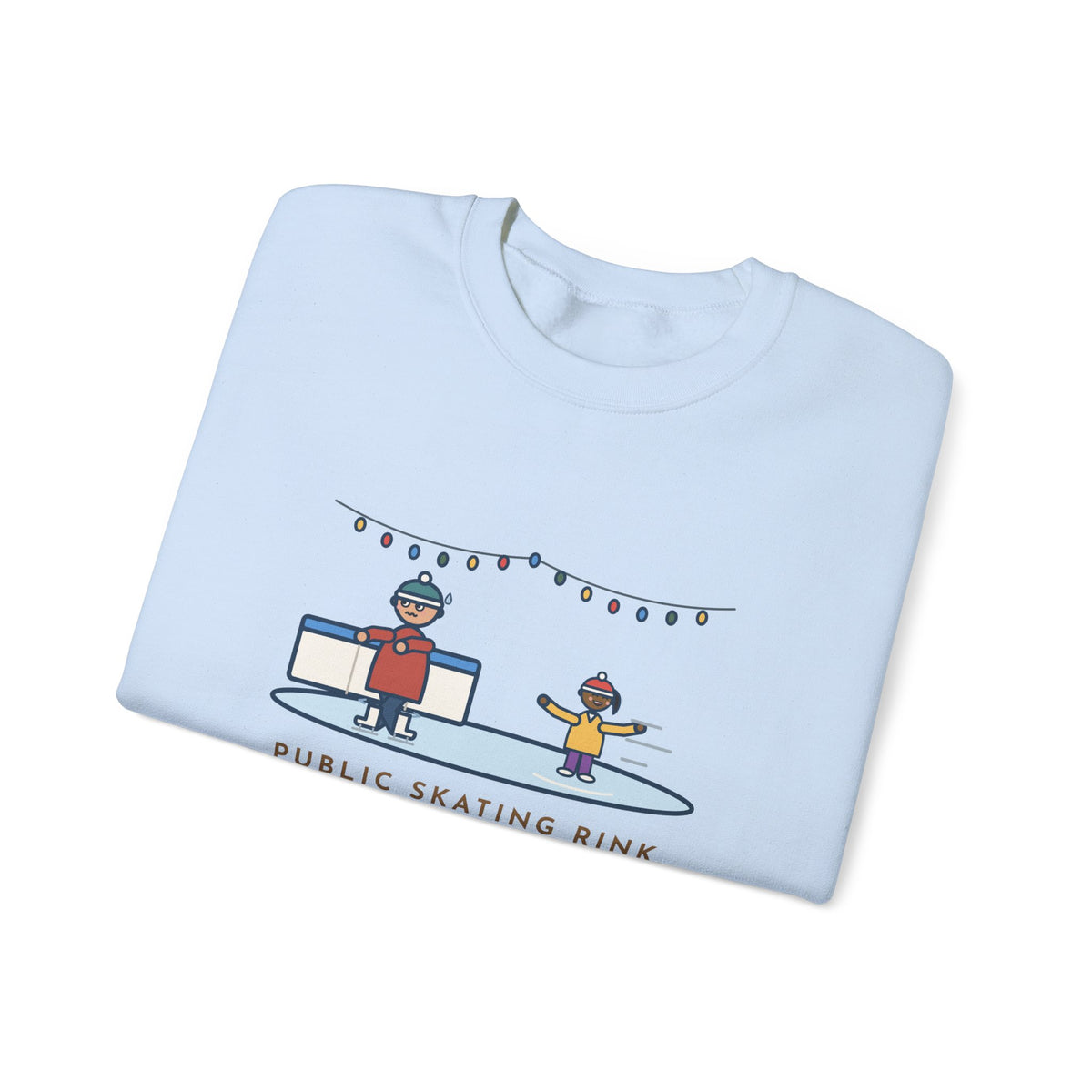 Ice Skating Sweatshirt, Held the Wall for an Hour, A Six-Year-Old Skated Past Me Backward, Funny Outdoor Rink Crewneck