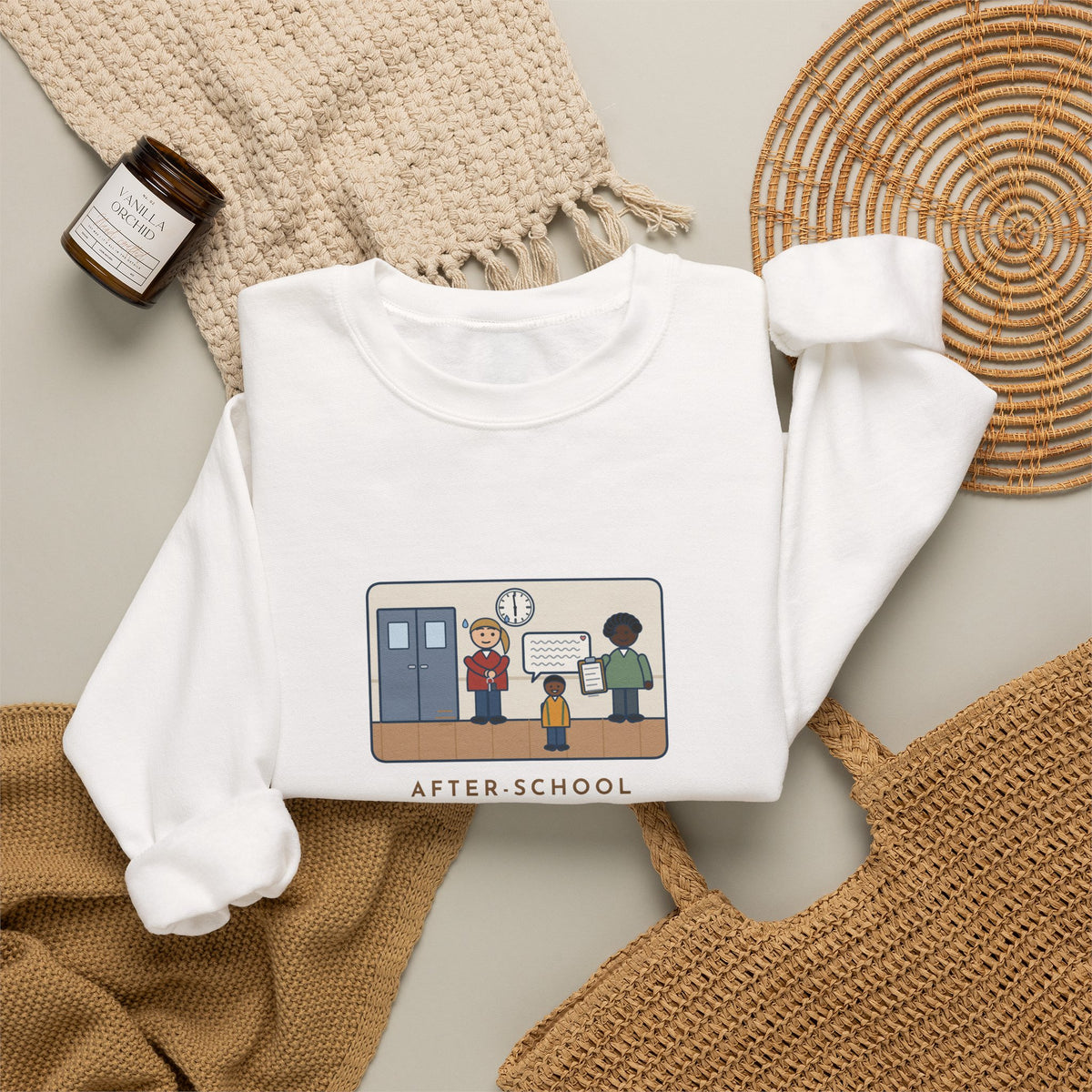 After-School Program Sweatshirt, Pickup Ends at 6:00, The Last Parent Ran In at 5:59 and Apologized for Ten Minutes