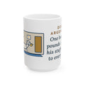 One Hundred Pounds, Carries His Stuffed Duck to Every Room 15oz Mug, Large Funny Dogo Argentino Coffee Mug