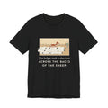 Funny Australian Kelpie T-Shirt, Took a Shortcut Across the Backs of the Sheep, Paddock Shortcut Tee