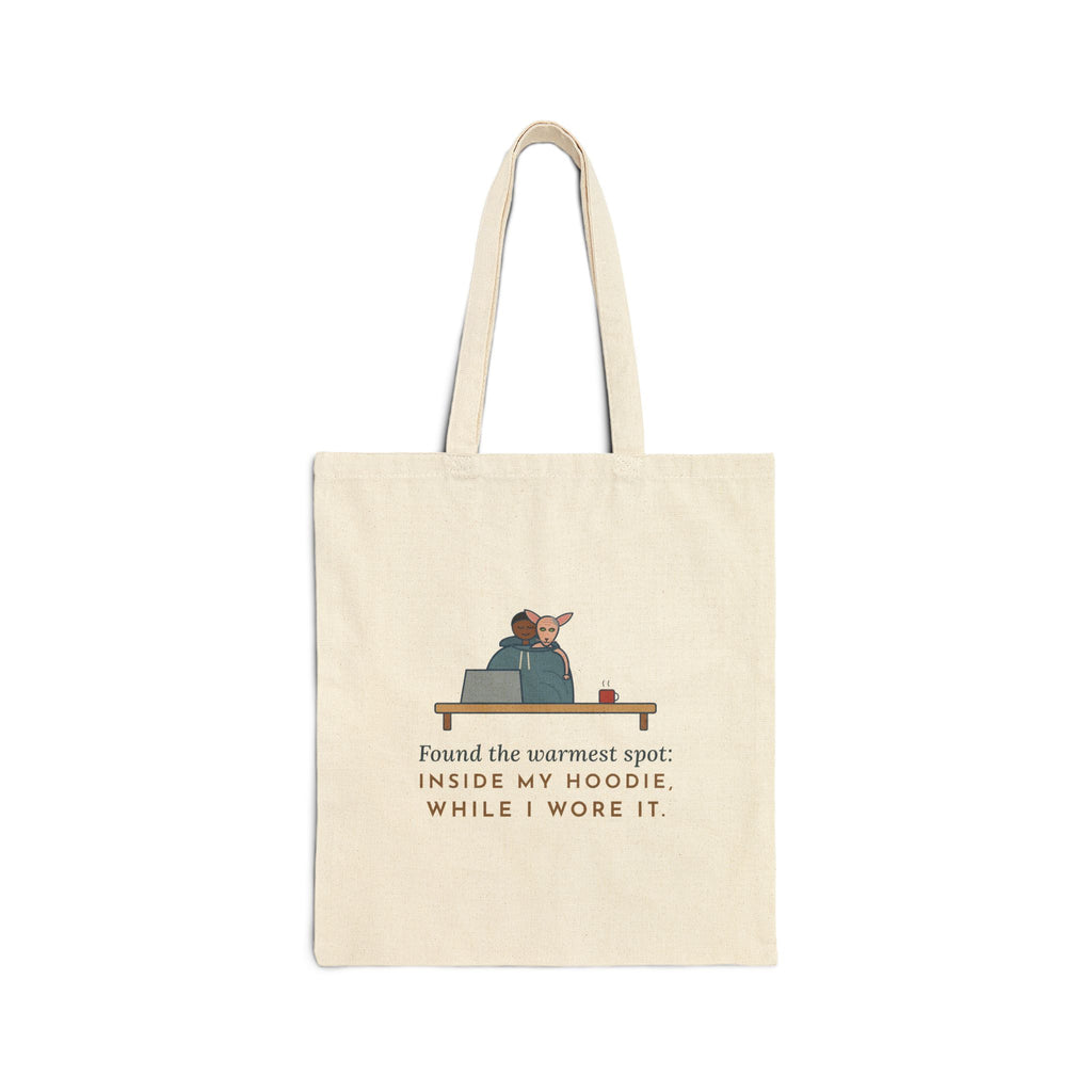 Peterbald Cat Found the Warmest Spot Tote Bag - Funny Hairless Cat Owner Tote