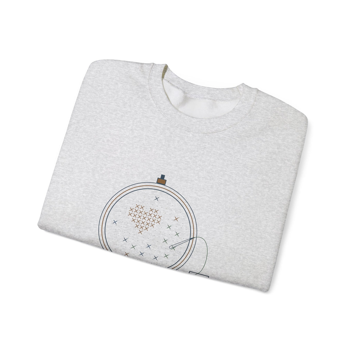 Cross-Stitch Crewneck Sweatshirt - Confetti Stitches Build Character Gift