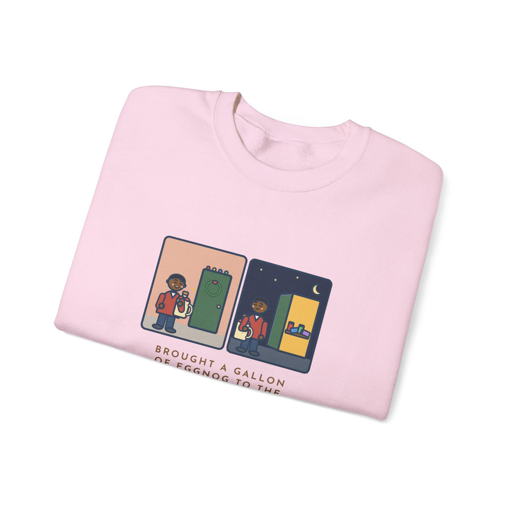 Eggnog Sweatshirt, Brought a Gallon to the Holiday Party, Brought Home a Gallon, Funny Party Door Crewneck