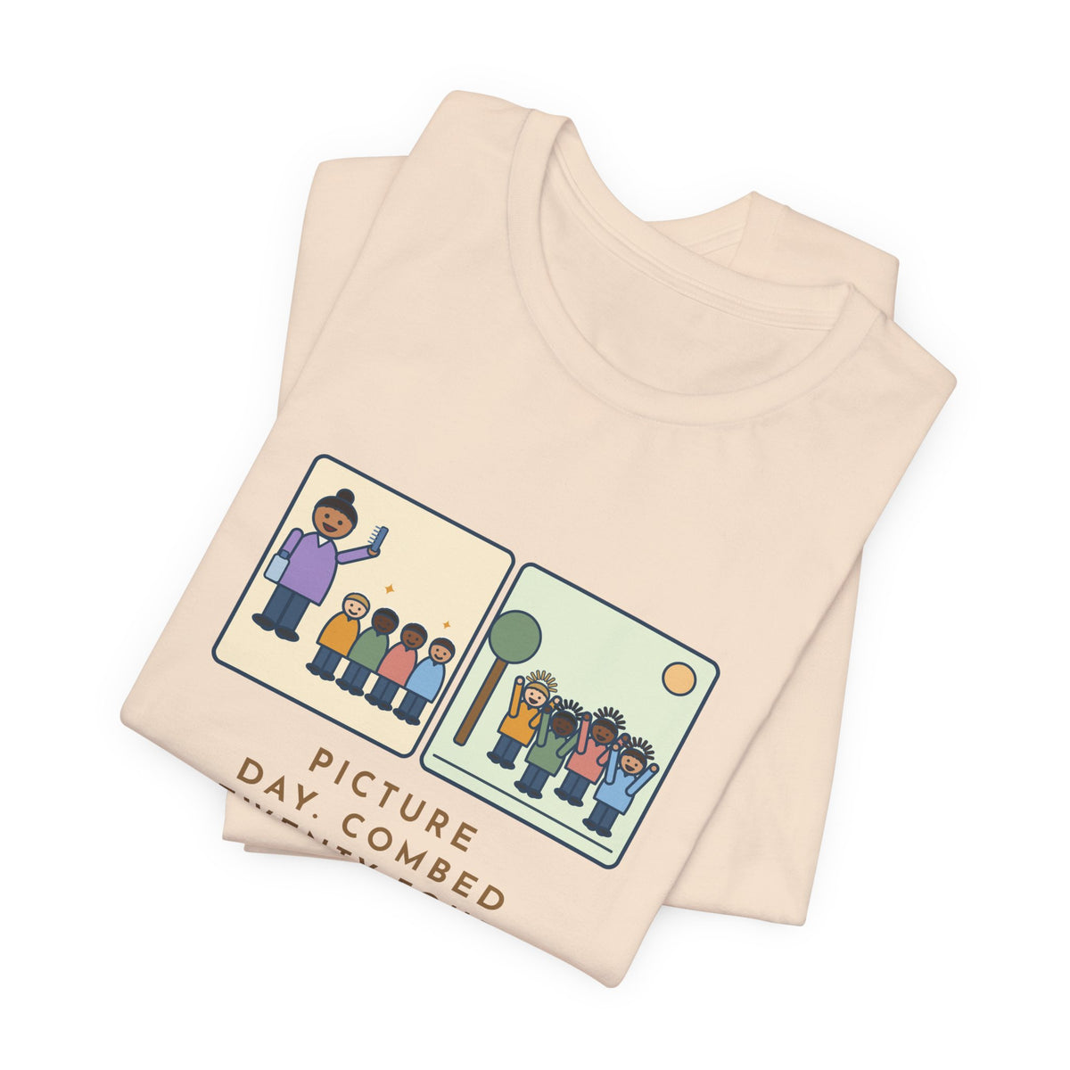 Funny Picture Day T-Shirt, Combed Twenty-Four Heads, All Messed Up by Recess, Morning and Recess Tee