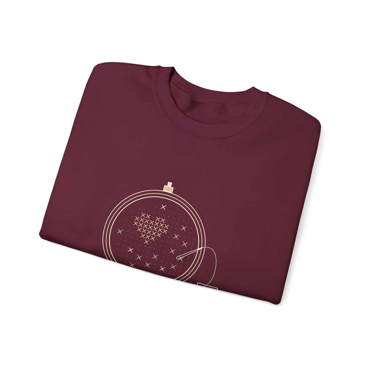 Cross-Stitch Crewneck Sweatshirt - Confetti Stitches Build Character Gift