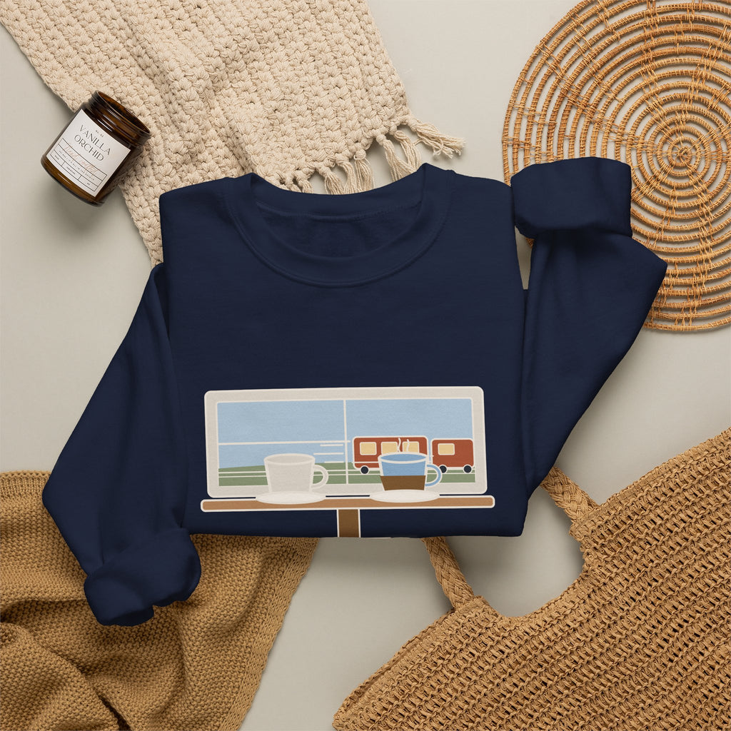 Parting Is Such Sweet Sorrow Sweatshirt, Literary Shakespeare Quote Crewneck with Cafe Window