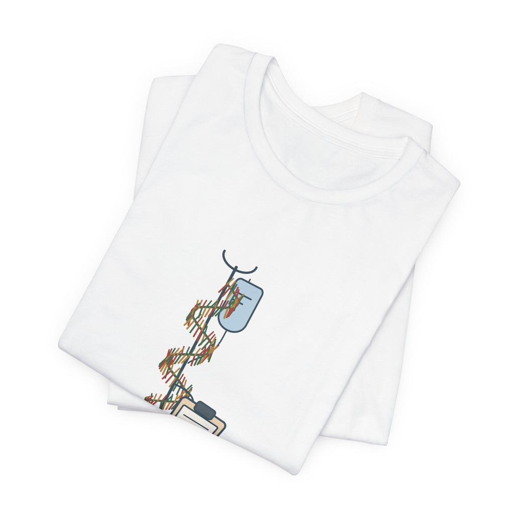 Funny Nurse Christmas T-Shirt - Tinsel on the IV Pole. Infection Control Has Notes. Nursing Tee