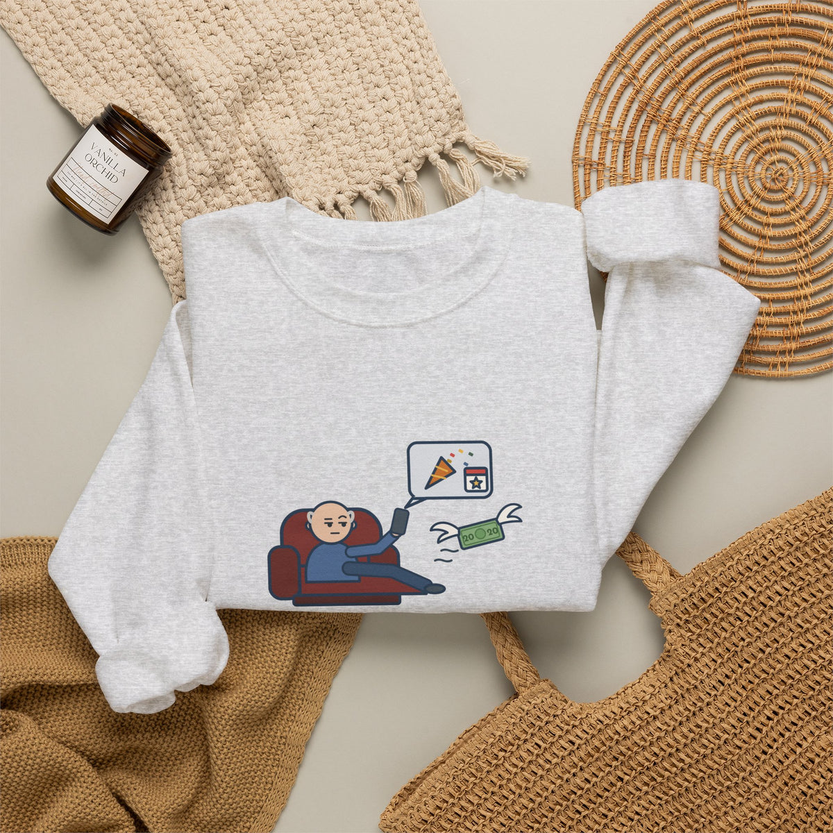 Funny Dad Crewneck Sweatshirt - Daughter Found a New Holiday, I Paid Twenty
