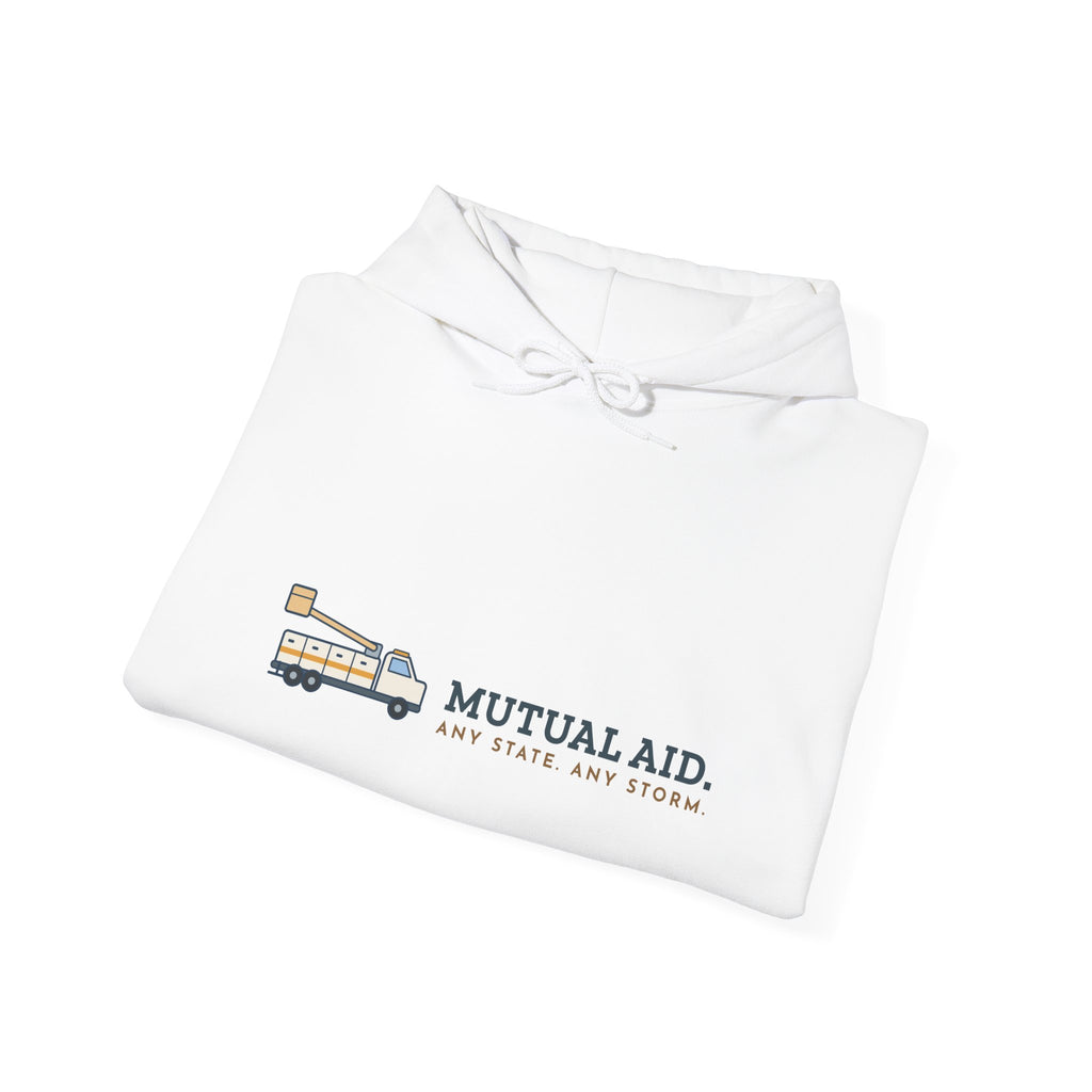 Lineworker Hoodie - Mutual Aid. Any State. Any Storm. Lineman Gift Hoodie