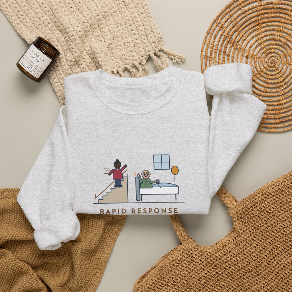 Rapid Response Nurse Crewneck Sweatshirt - Three Flights of Stairs for a Friendly Hello