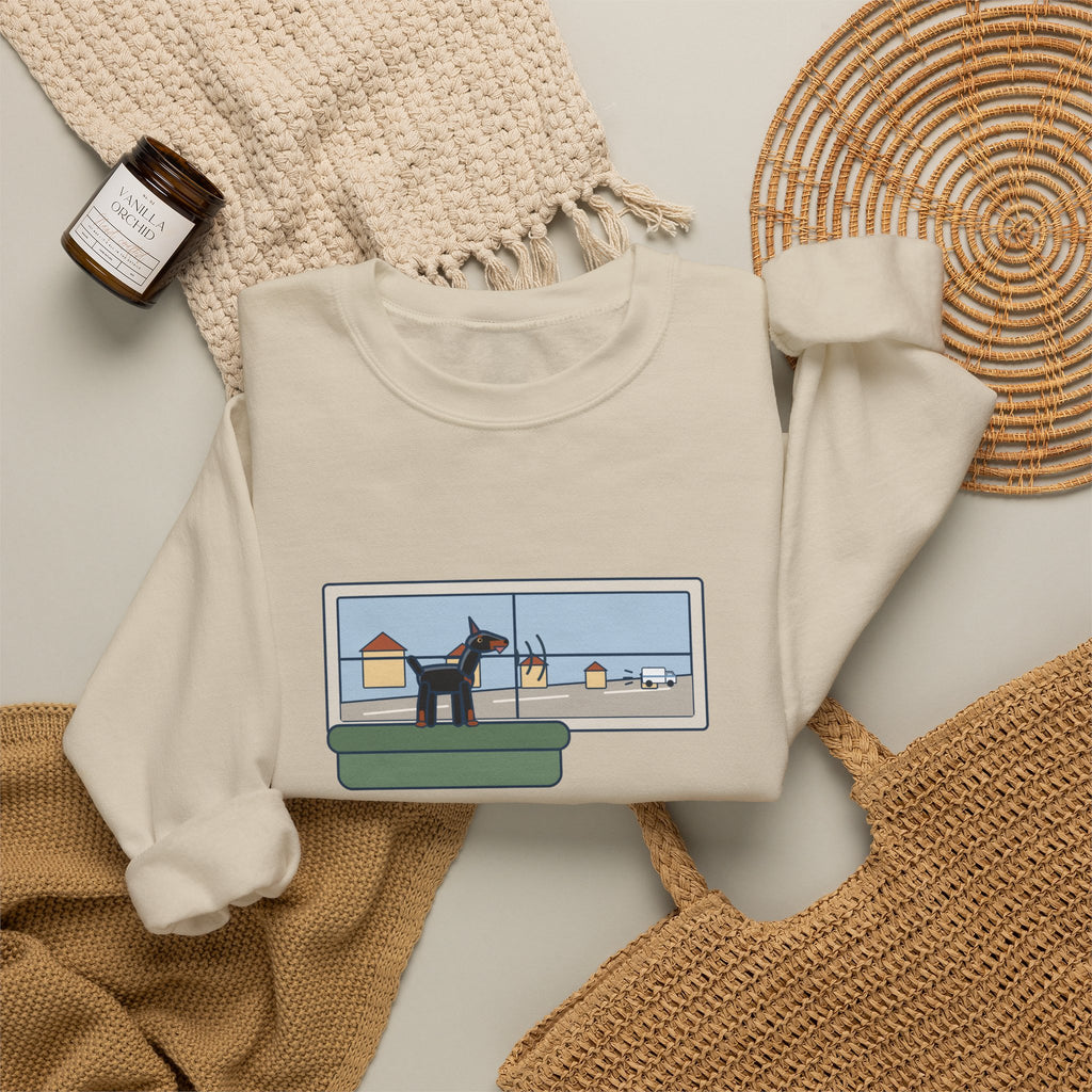 Miniature Pinscher Crewneck Sweatshirt - Nine-Pound Front Window Watchdog
