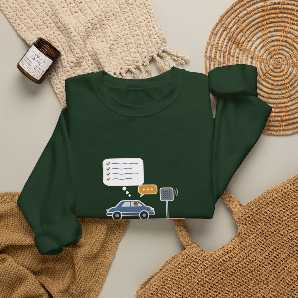 Funny Introvert Crewneck Sweatshirt - Rehearsed the Drive-Thru Order, Said Um
