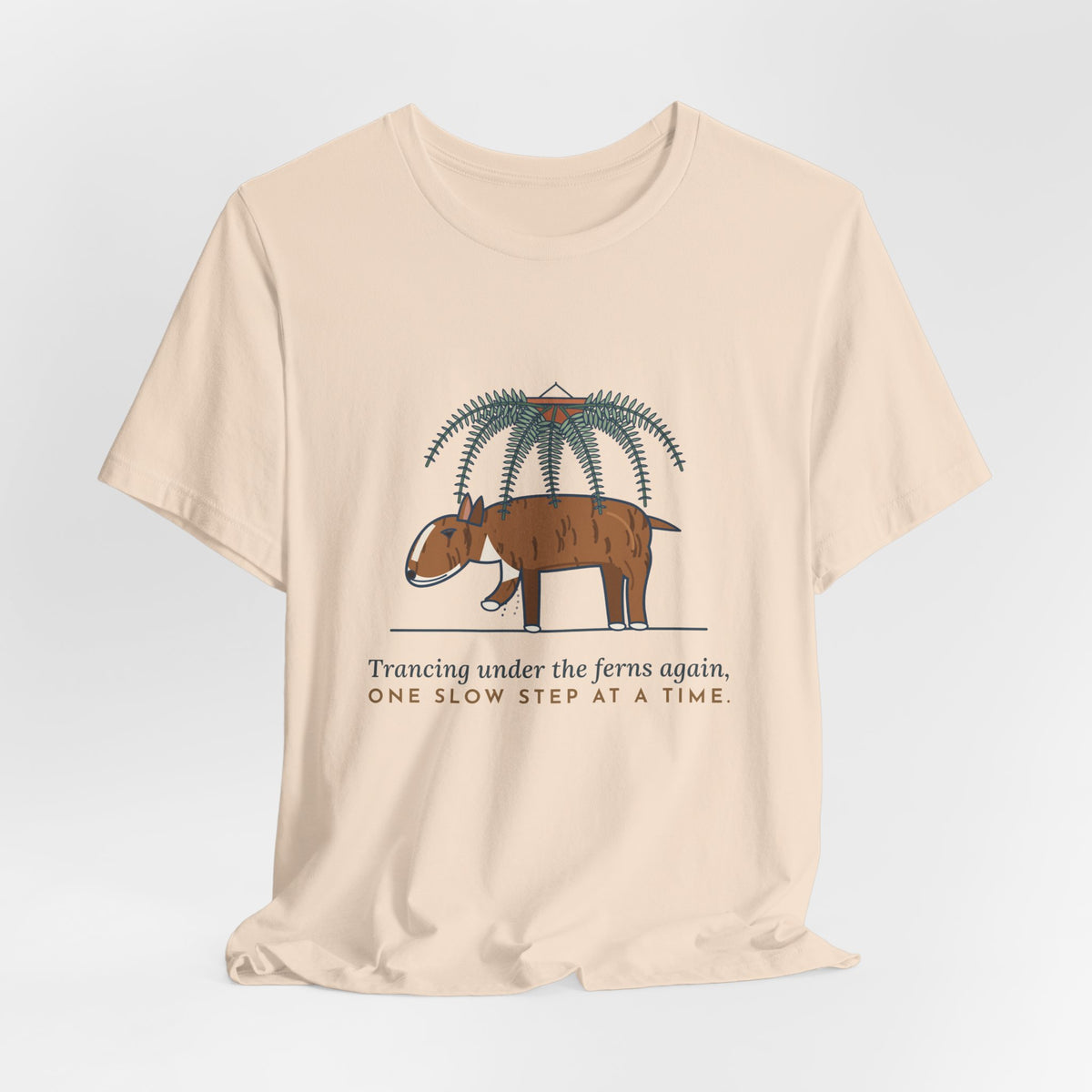 Bull Terrier T-Shirt - Trancing Under the Ferns Again Funny Ghost Walking Dog Tee