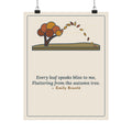 Emily Brontë Quote Poster, Every Leaf Speaks Bliss to Me, Autumn Windswept Moor Tree Wall Art