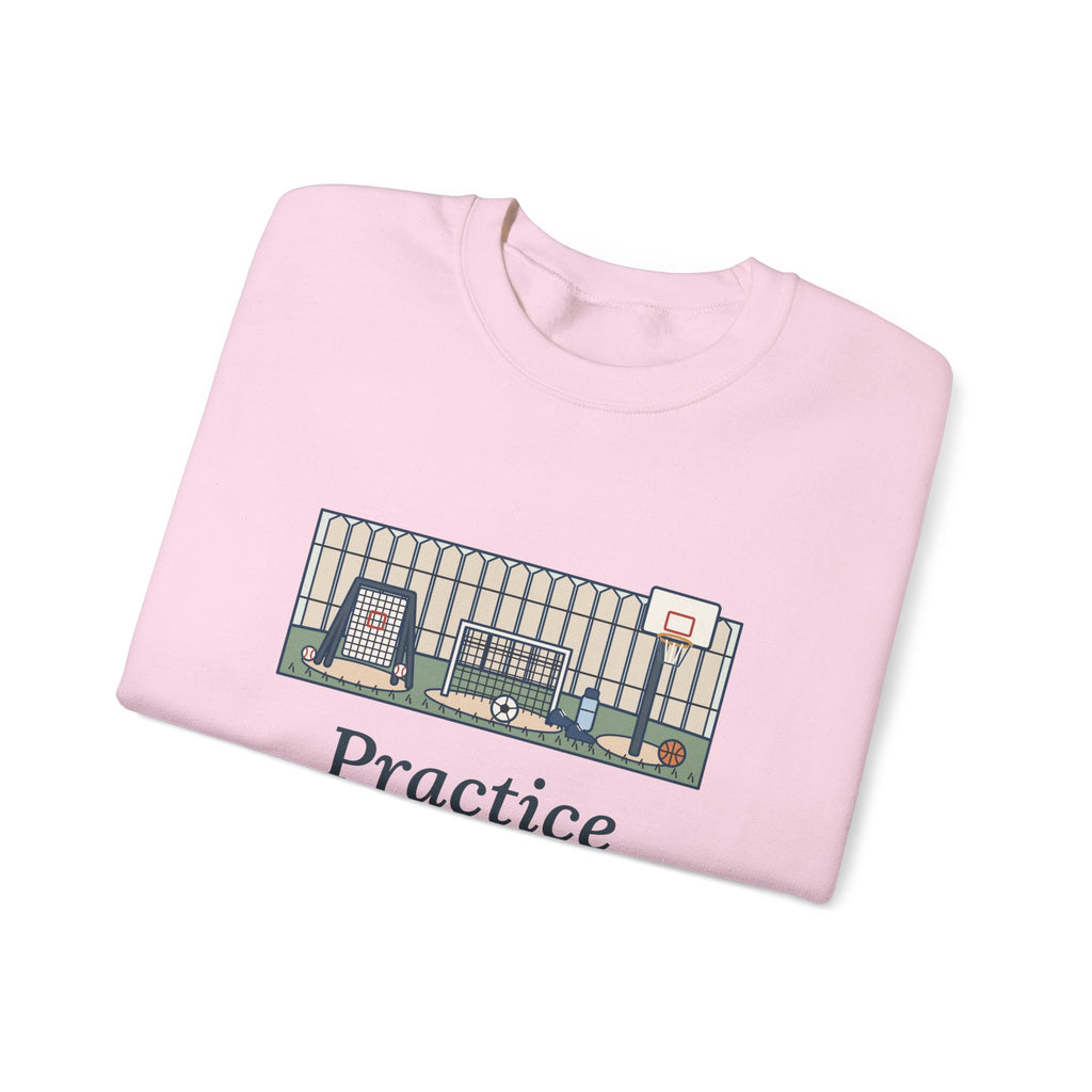 Practice Makes Perfect Sweatshirt, Youth Sports Proverb Crewneck, Backyard Practice