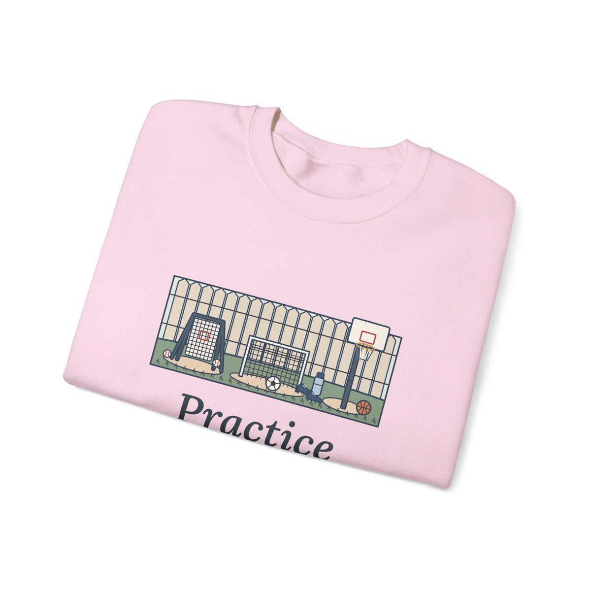 Practice Makes Perfect Sweatshirt, Youth Sports Proverb Crewneck, Backyard Practice