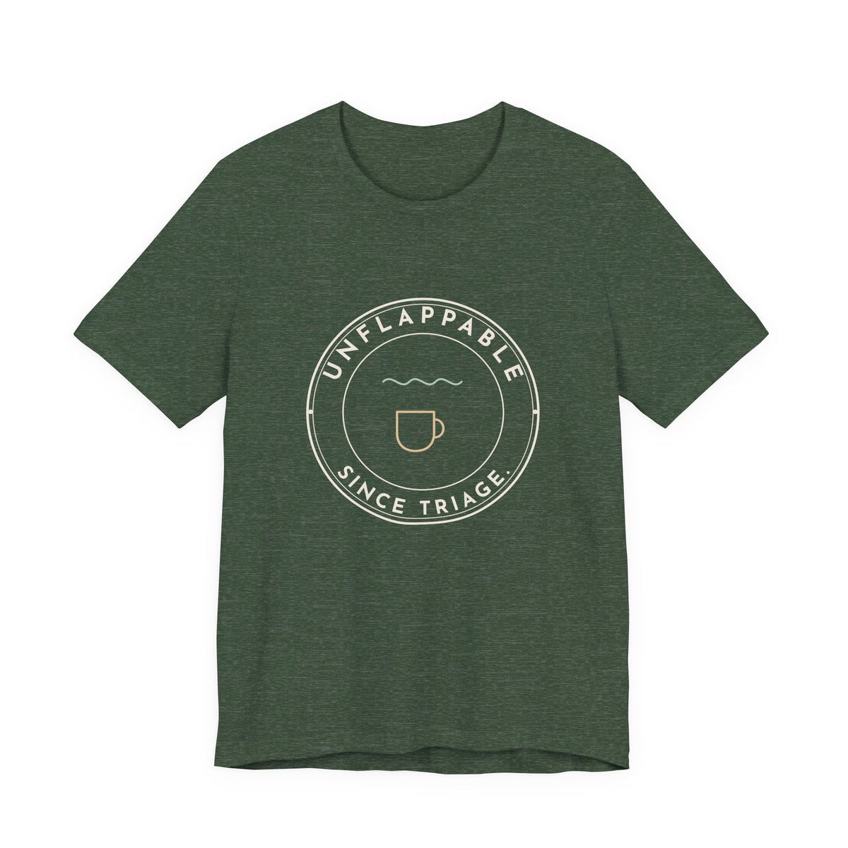 ER Nurse T-Shirt - Unflappable Since Triage Retro Badge Tee for Emergency Nurses