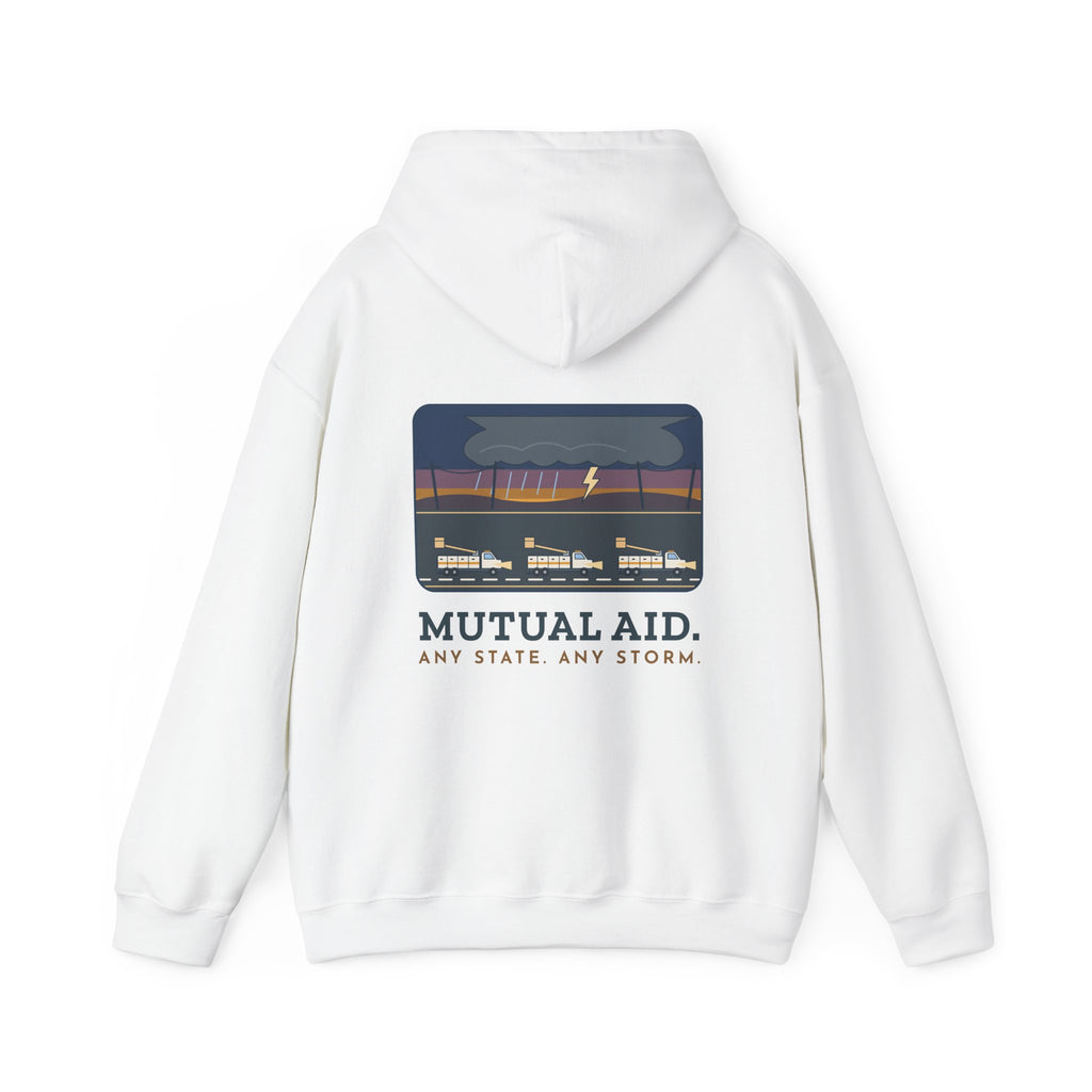 Lineworker Hoodie - Mutual Aid. Any State. Any Storm. Lineman Gift Hoodie