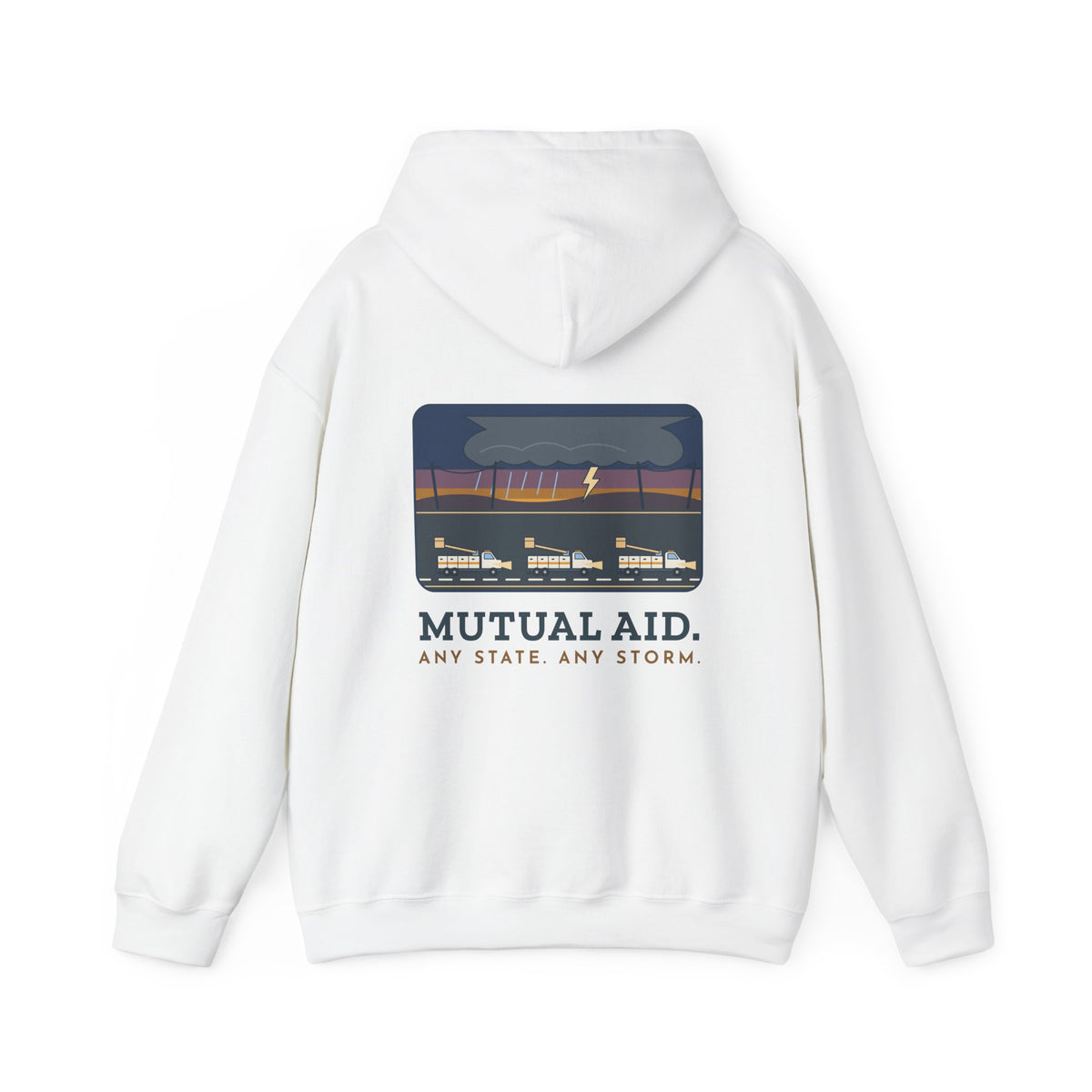 Lineworker Hoodie - Mutual Aid. Any State. Any Storm. Lineman Gift Hoodie