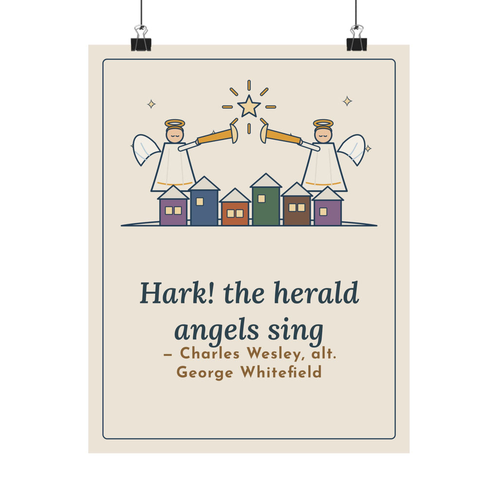 Charles Wesley Quote Poster, Hark the Herald Angels Sing, Christmas Herald Angels Wall Art