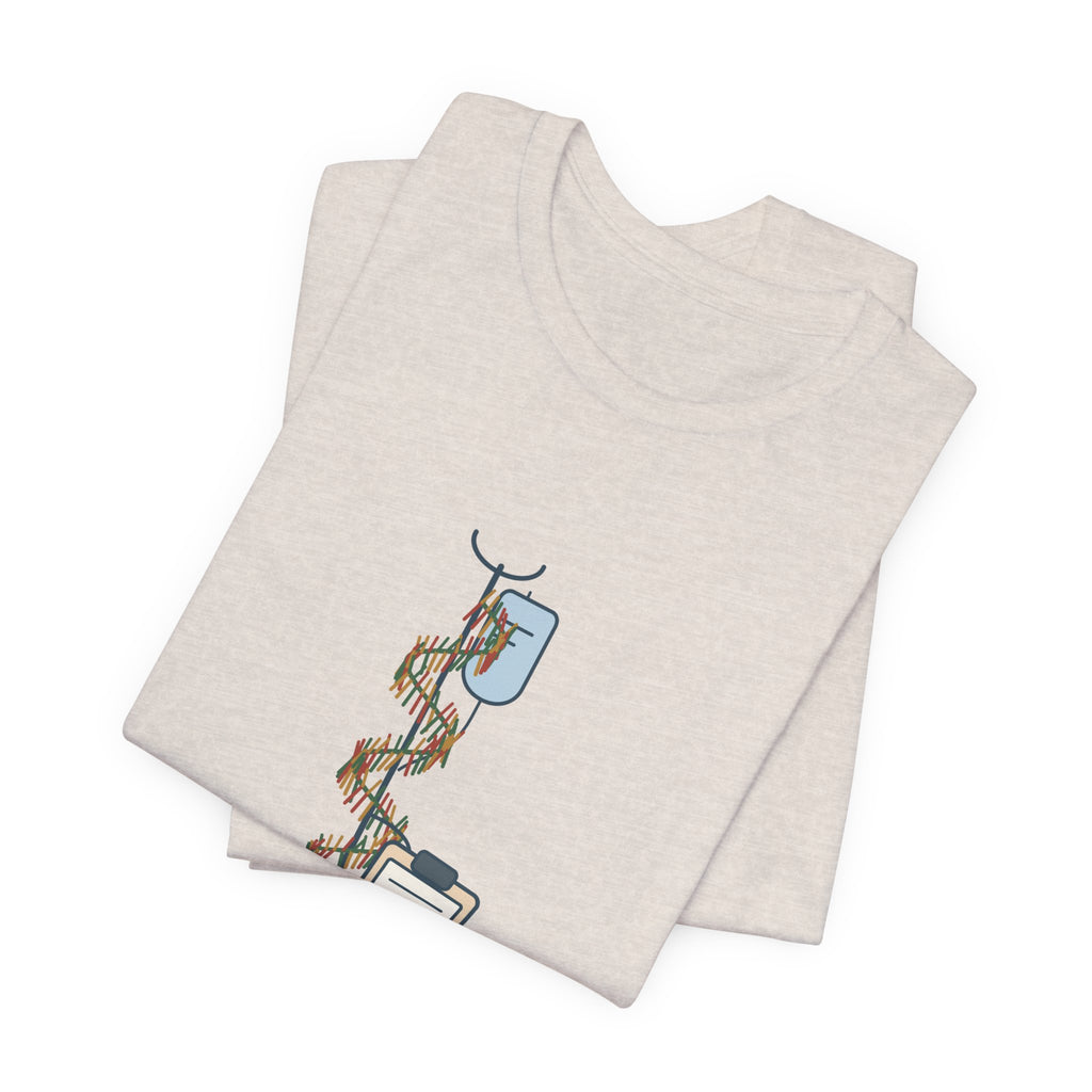 Funny Nurse Christmas T-Shirt - Tinsel on the IV Pole. Infection Control Has Notes. Nursing Tee