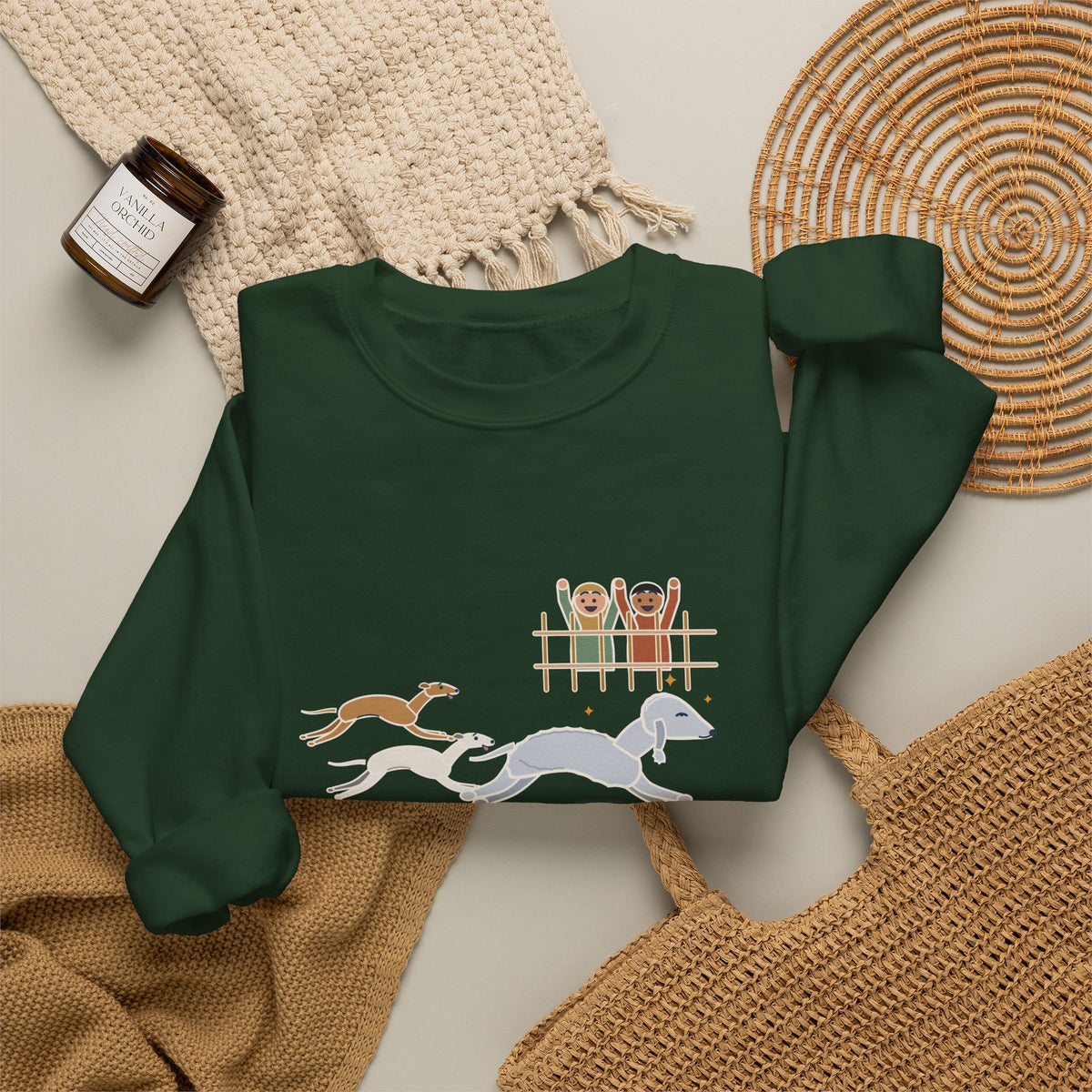 Bedlington Terrier Crewneck Sweatshirt - Outran the Whippets, Still Fluffy