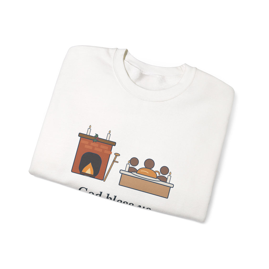 God Bless Us Every One Sweatshirt, Christmas Dickens Quote Crewneck with Hearth and Goose