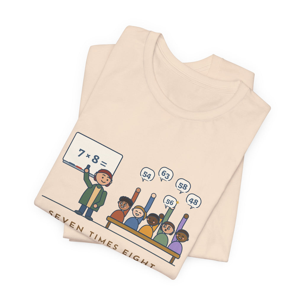 4th Grade Teacher T-Shirt - Seven Times Eight. Thirty Hands Up, Thirty Answers.
