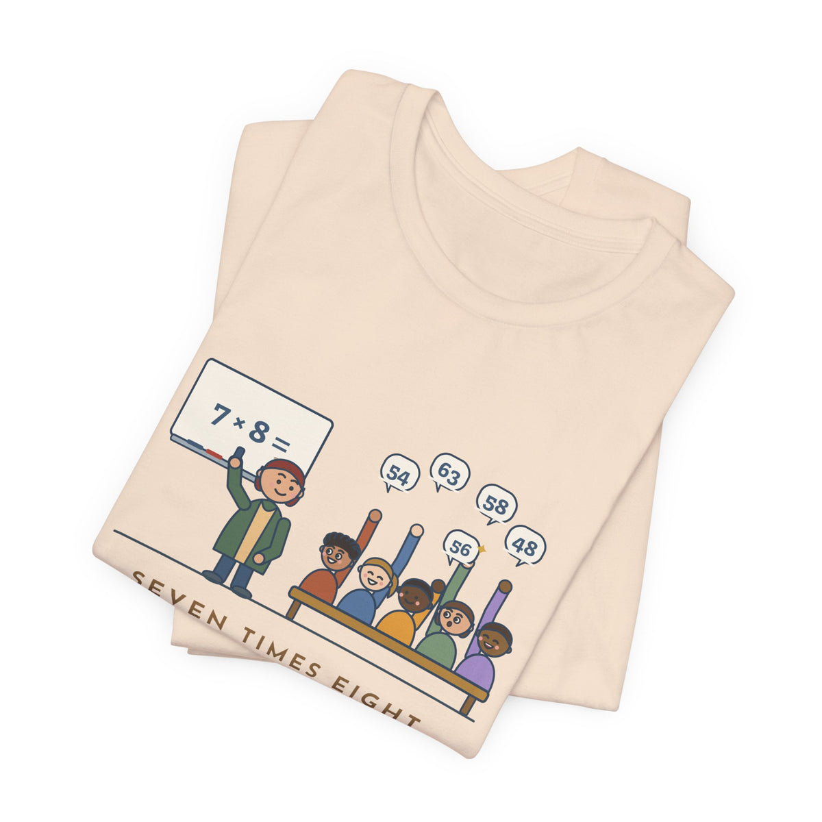 4th Grade Teacher T-Shirt - Seven Times Eight. Thirty Hands Up, Thirty Answers.