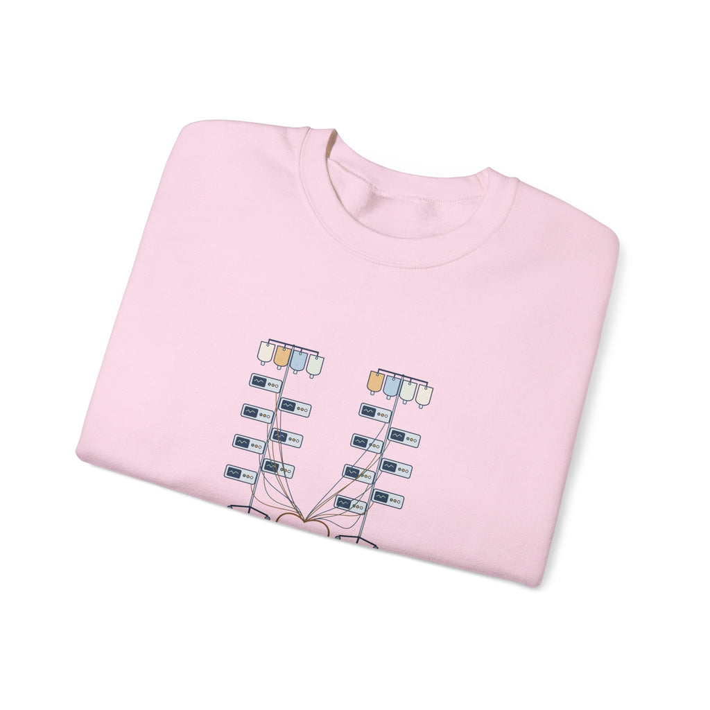 ICU Nurse Crewneck Sweatshirt - Two Patients. Fourteen Pumps. Nurse Gift