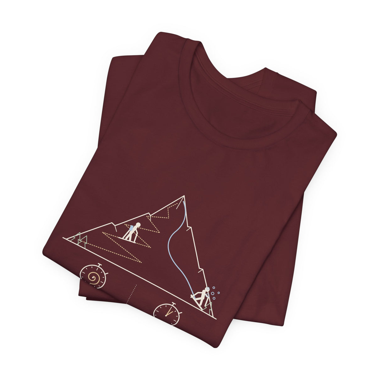 Ski Touring T-Shirt - Ninety Minutes Up. Four Minutes Down. Funny Backcountry Ski Tee