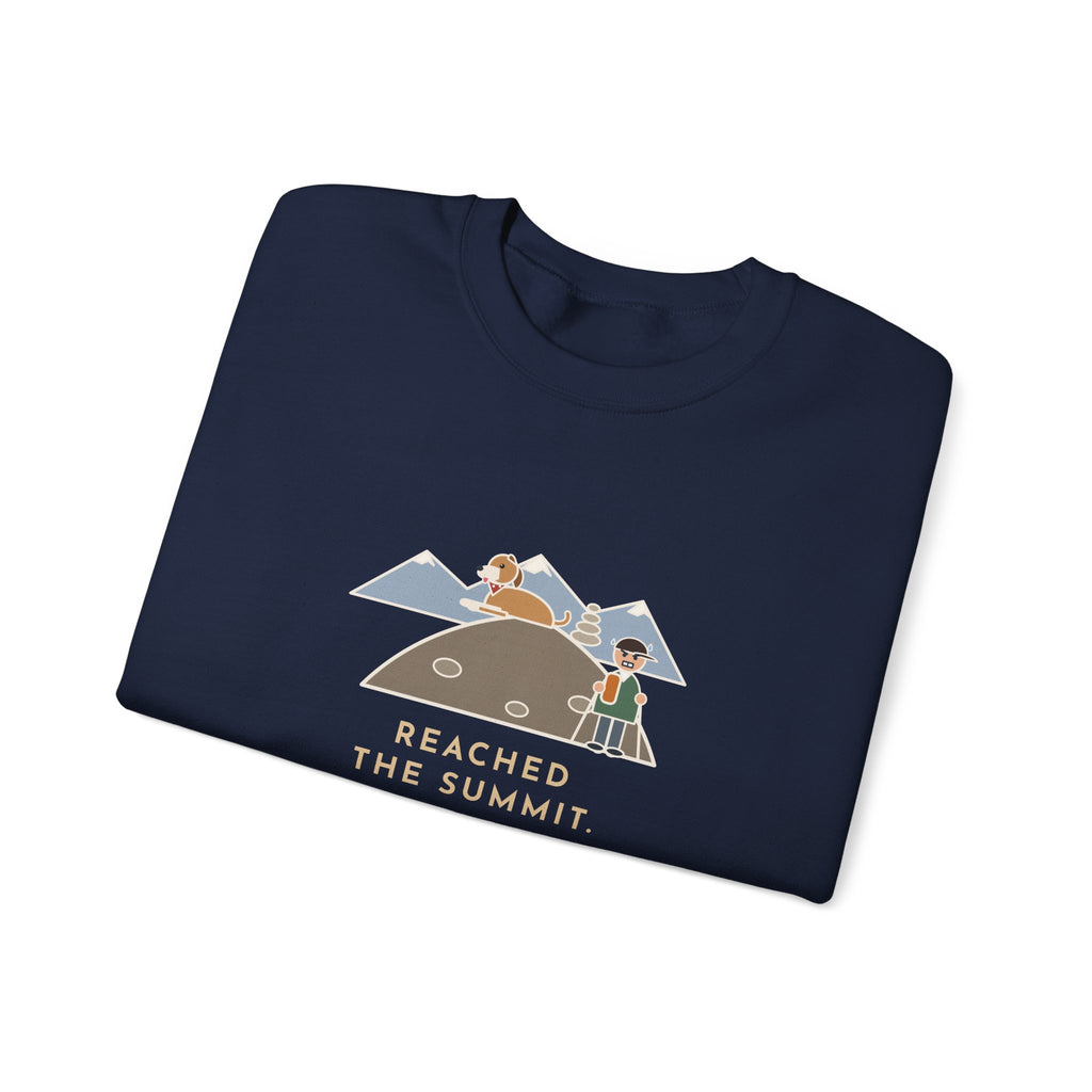 Funny Colorado Hiking Crewneck Sweatshirt - Summit Dog Got There an Hour Earlier