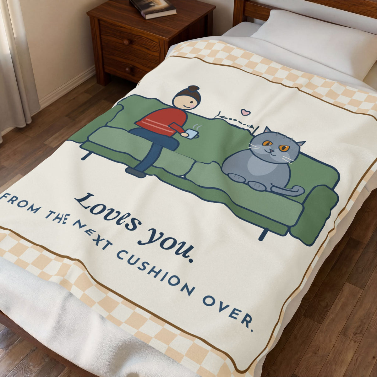 British Shorthair Blanket - Loves You. From the Next Cushion Over. Velveteen Plush Throw