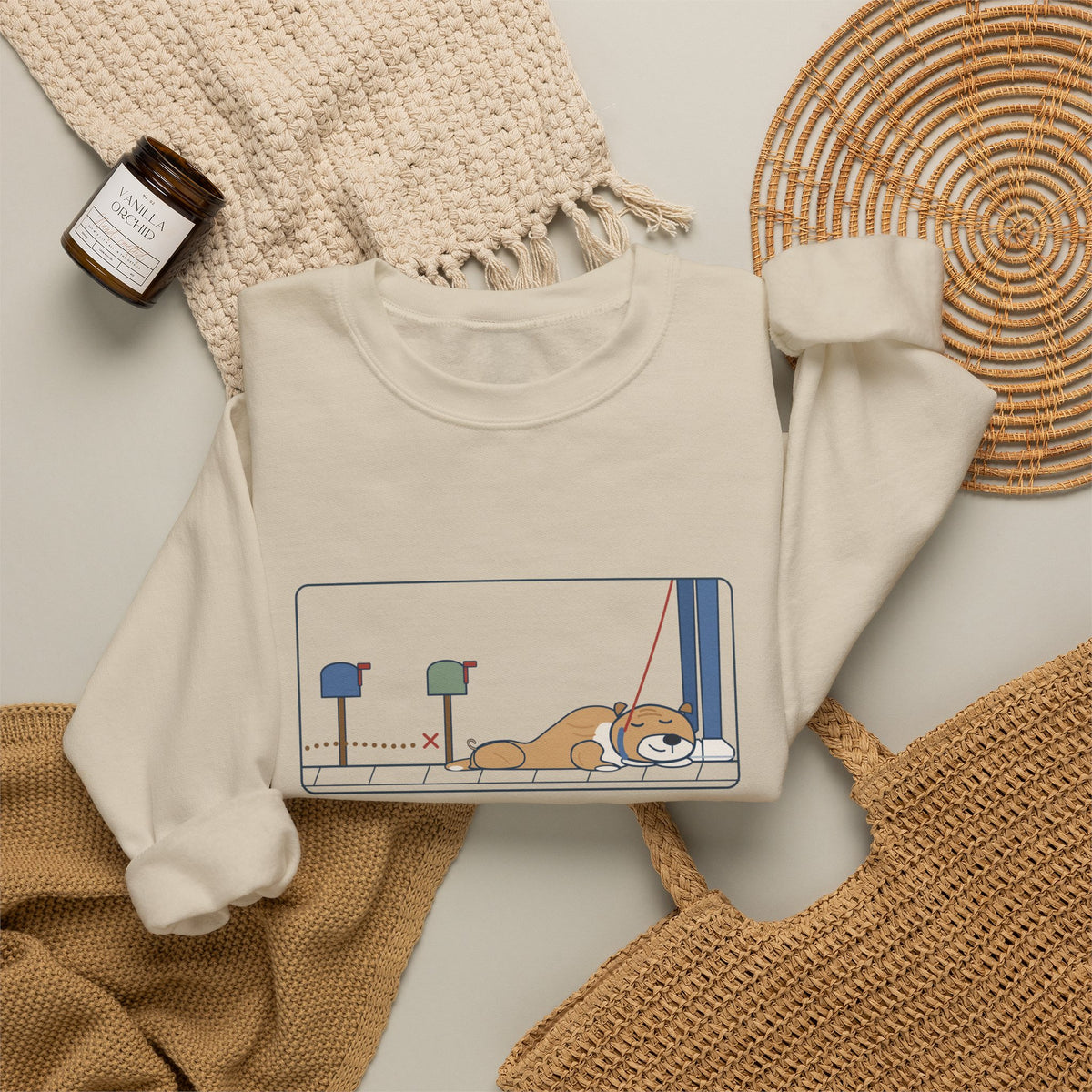 Bulldog-Type Dog Crewneck Sweatshirt - Walk Ended at the Second Mailbox. Bulldog Owner Gift