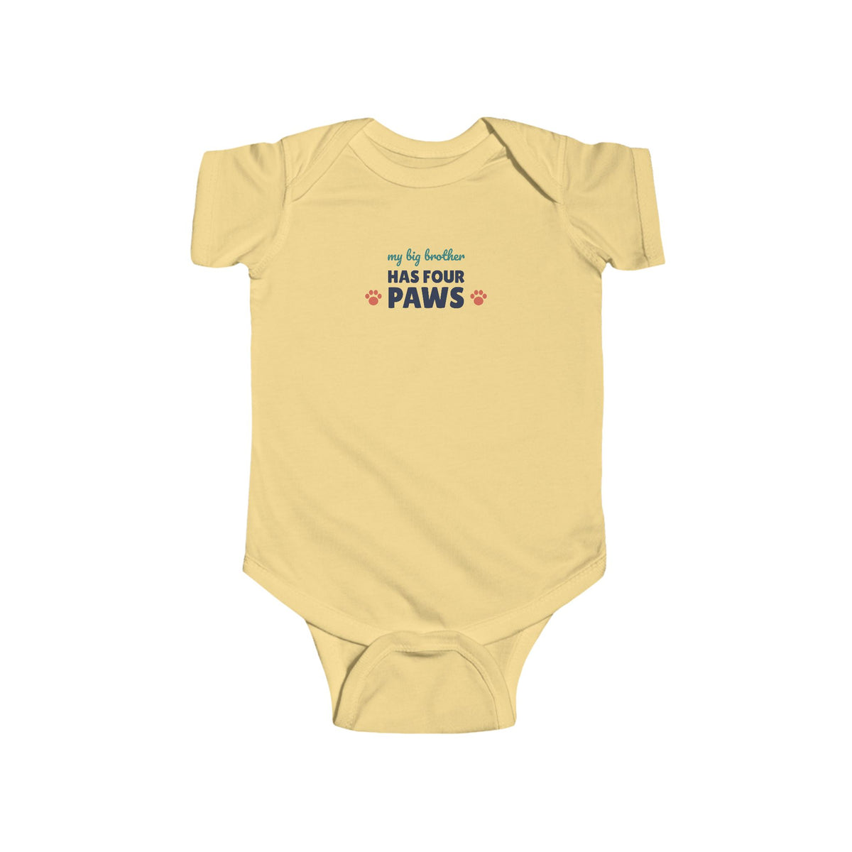 My Big Brother Has Four Paws Baby Bodysuit, Dog Lover Newborn Outfit