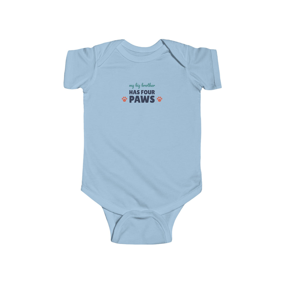 My Big Brother Has Four Paws Baby Bodysuit, Dog Lover Newborn Outfit
