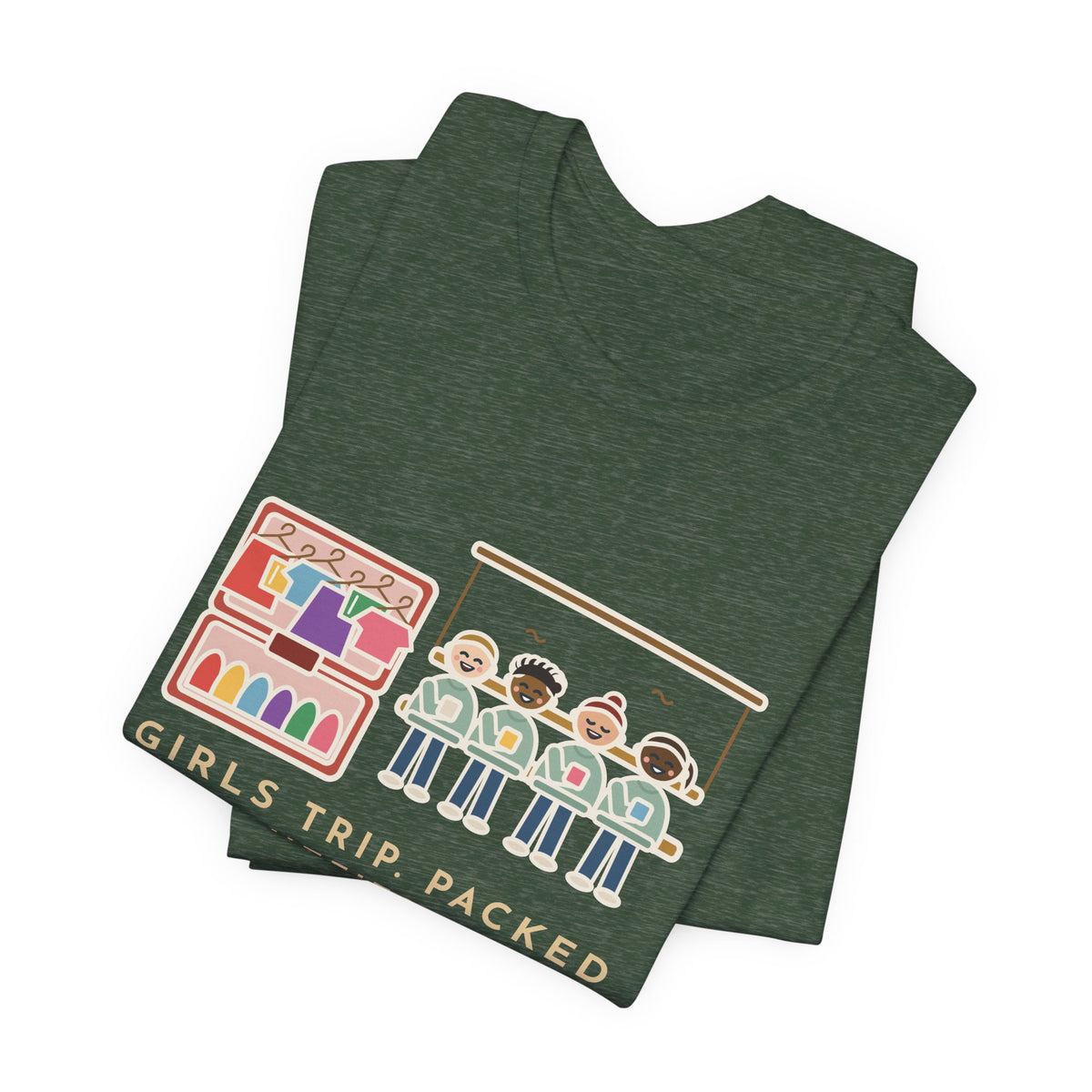 Funny Girls Trip T-Shirt, Packed Six Outfits a Day, Lived in One Sweatshirt, Porch Swing Friends Tee