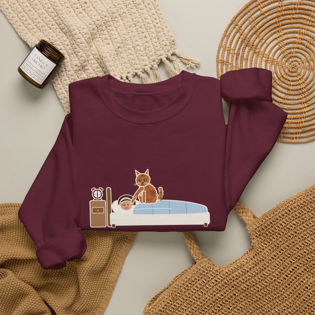 LaPerm Cat Crewneck Sweatshirt - Pats My Cheek With One Paw at Six A.M. Cat Owner Gift