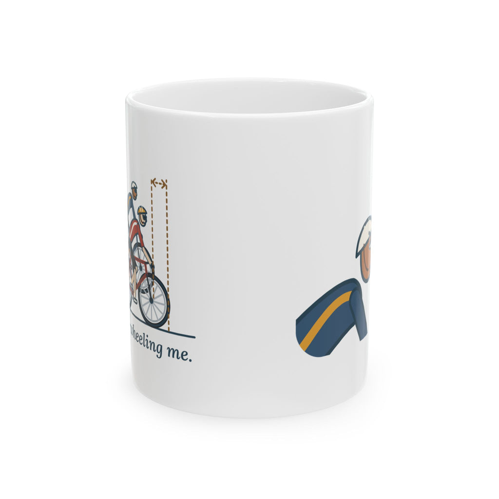 Road Cycling Coffee Mug - Stop Half-Wheeling Me. Cyclist Gift Mug